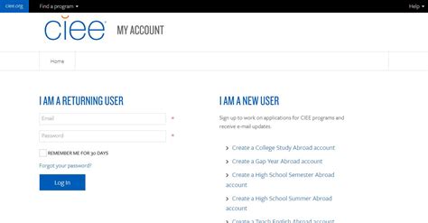 my ciee account.